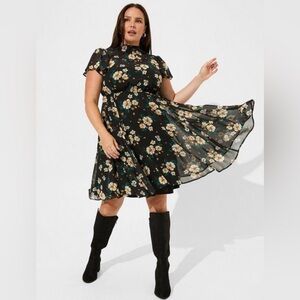 Torrid mini chaffon smocked dress